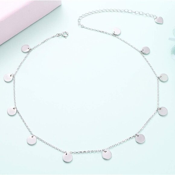 Sterling Silver Chain Necklace Choker For Women - Picture 3 of 6